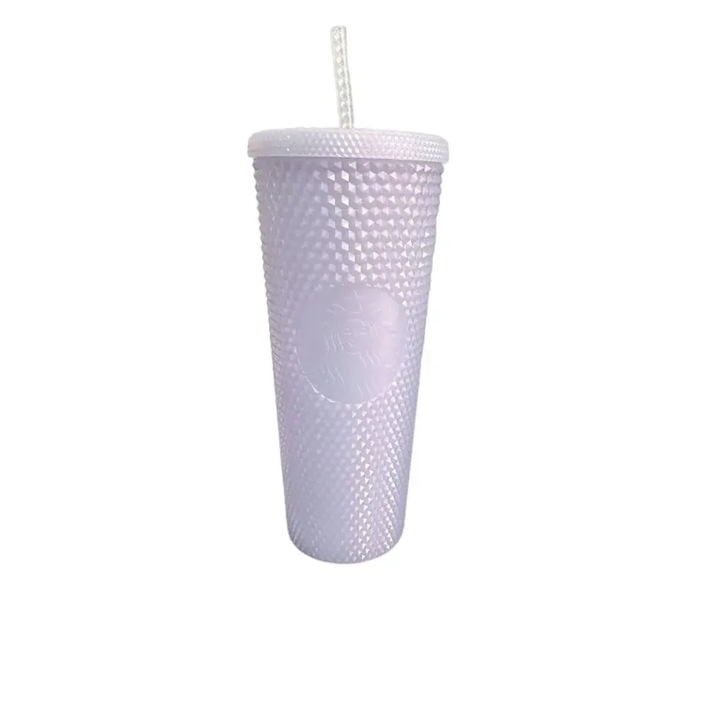 Starbucks New 2021 Holiday Tumbler Icy lilac Bling Studded‎  24oz With Straw
